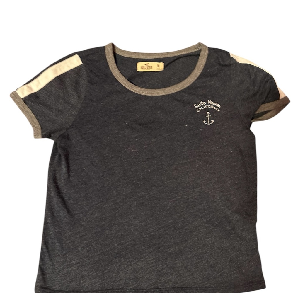 Hollister Baby Tee Y2K Coastal Anchor Navy Medium